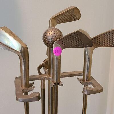 F5: Brass Golf Fireplace Irons
