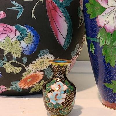 F7: Asian Style Brass and Porcelain Jars