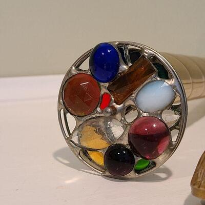 F10: Sheryl Koch Brass & Glass Kaleidoscope and Brass Candle Snuff