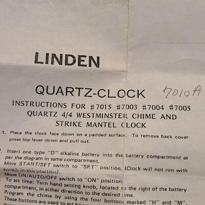 F11: Linden Westminster Mantle Clock