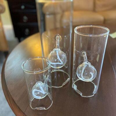 F16: Trio of Wolford Handblown Class Hurricane Oil Burners