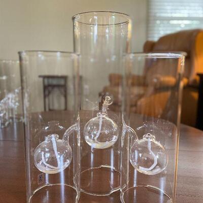 F17: Wolford Glass Hurricane Lamps