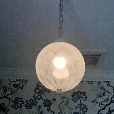 Lighting Fixture White Glass Sphere Ball 