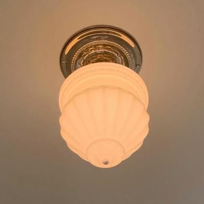 Lighting Fixture White Glass Brass