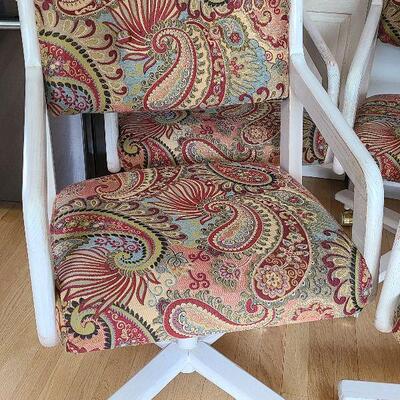 K5: Set of 4 Rolling Armchairs with Paisley Print