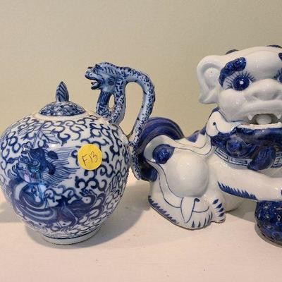 F13: Dragon Handled Tea Pot and a FooFoo Dog