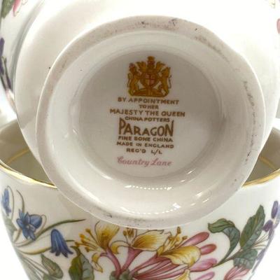 Set of 3 Paragon Tea Cups Floral Country Lane Pattern