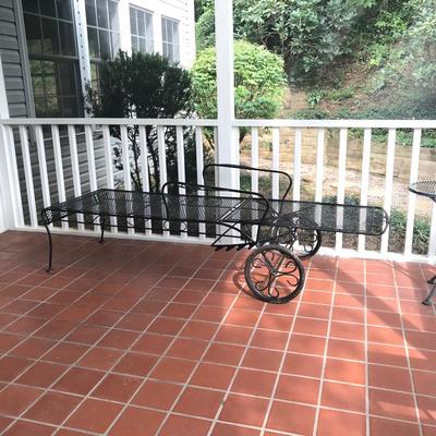 Lot 12 - Iron Lounger & Table
