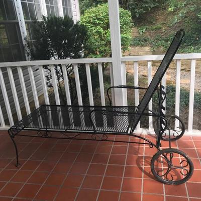 Lot 12 - Iron Lounger & Table