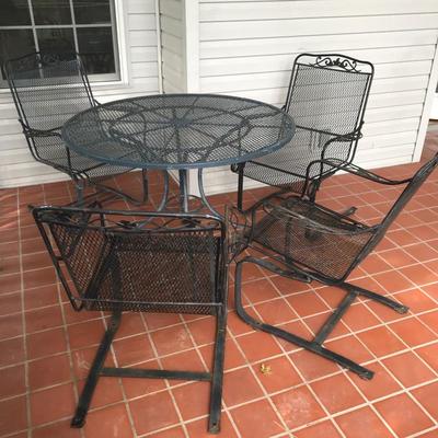Lot 13 - Iron Patio Set with Cushions