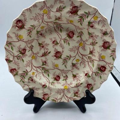 Spode Rosebud Chintz Scalloped Shallow Bowls