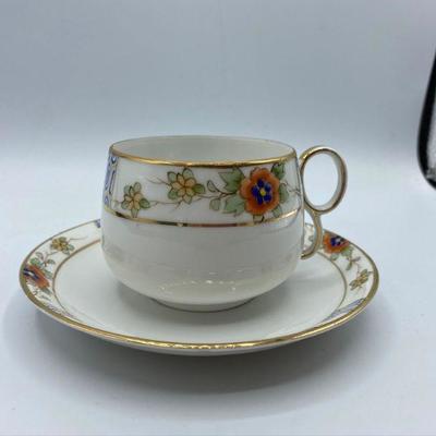Delicate Nippon Hand Painted Tea Cup and Saucer 