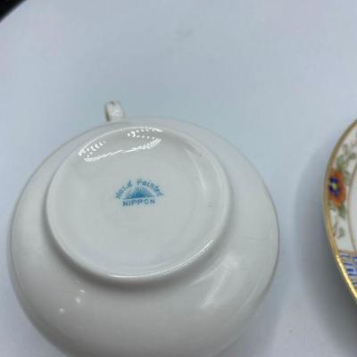 Delicate Nippon Hand Painted Tea Cup and Saucer 