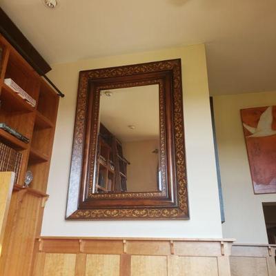 Leather Balinese hand painted Mirror