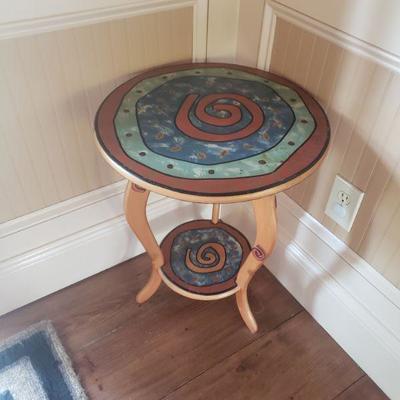Hand painted one of a kind Round Table