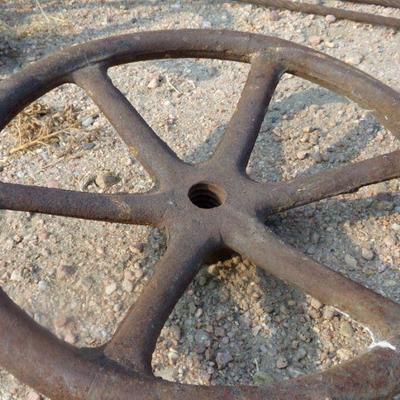 BB-6  STEEL CABLE AND 3 WATER VALVE WHEELS  