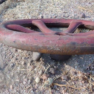 BB-6  STEEL CABLE AND 3 WATER VALVE WHEELS  