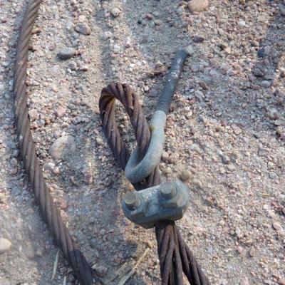 BB-6  STEEL CABLE AND 3 WATER VALVE WHEELS  