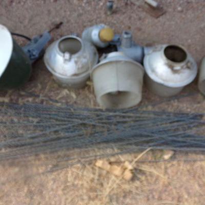 BB-10  OLD LIGHTING FIXTURES AND FENCE SPACERS