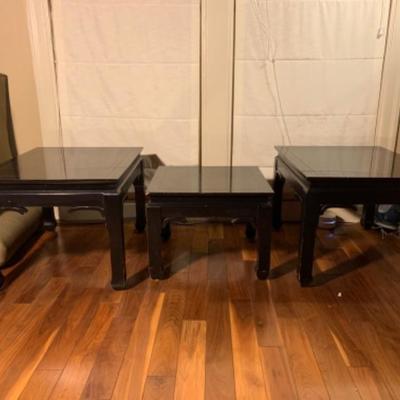 6. 3 Black Asian Wooden Tables