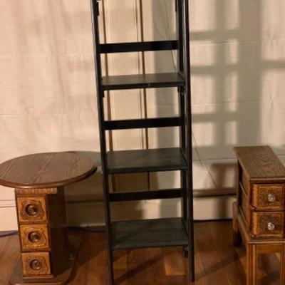 10. Folding Wood Shelves, Pair of Small Wood Drawer Stands