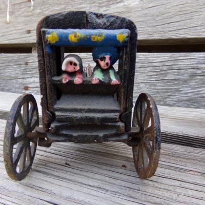 LOT 203  CAST IRON HORSE DRAWN TOYS