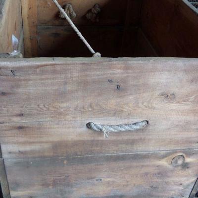 BB-21  VINTAGE CHICKEN CAGE AND LARGE WOODEN TRUNK