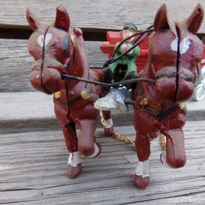 LOT 208  CAST IRON COCA COLA HORSE DRAWN TOY