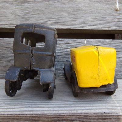 LOT 211  CAST IRON TOY TRUCKS