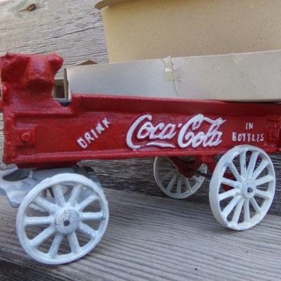 LOT 214  NIB COCA COLA HORSE DRAWN WAGON