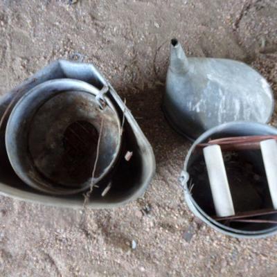 BB-31  OIL FUNNEL AND 2 PAILS