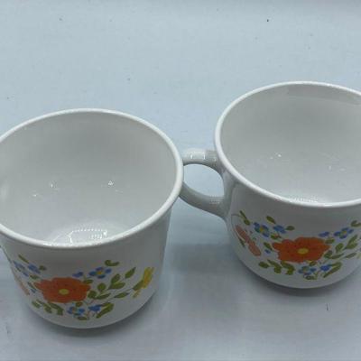 Pair of Vintage Corelle Wildflower Coffee Cups