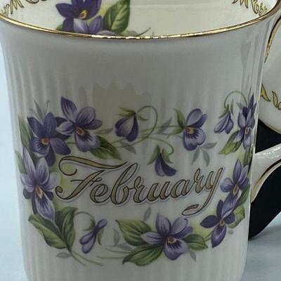 Bouquet of the Month Series February Coffee Cup & Dessert Plate