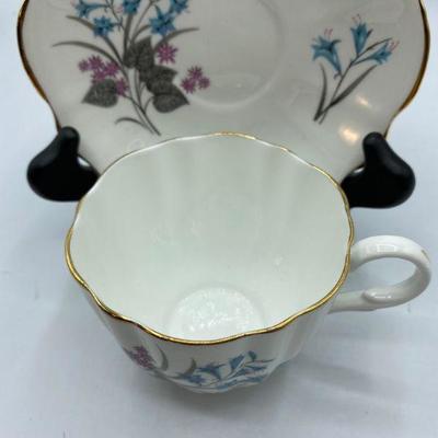 Floral Tea Cup & Saucer English Castle Staffordshire