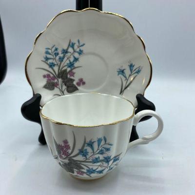 Floral Tea Cup & Saucer English Castle Staffordshire
