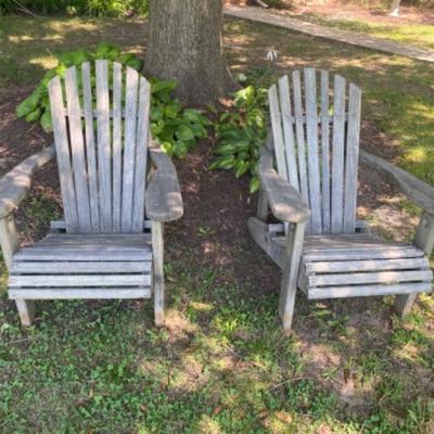 143: Pair of Salt Treated Adirondack Chairs 