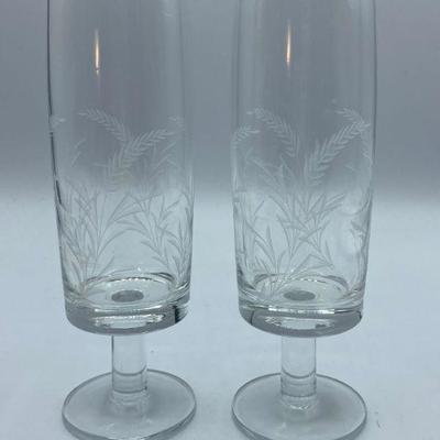 Pair of Etched Parfait Glasses
