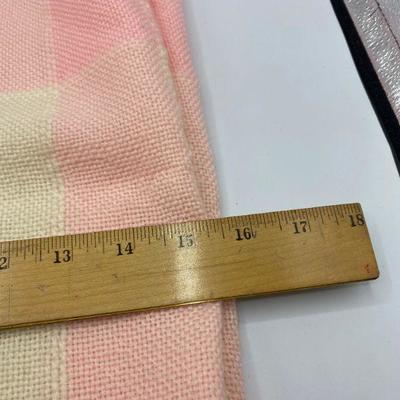 Vintage Wool Pink & White Baby Blanket