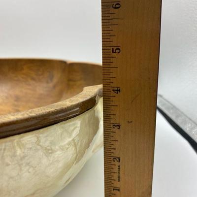 Large Wood & Shell Bowl