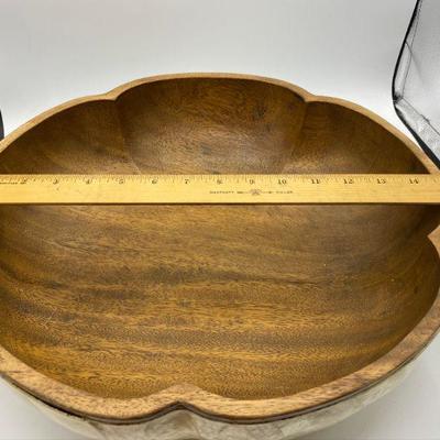 Large Wood & Shell Bowl