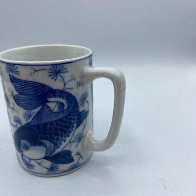 Blue & White Koi Fish Mug