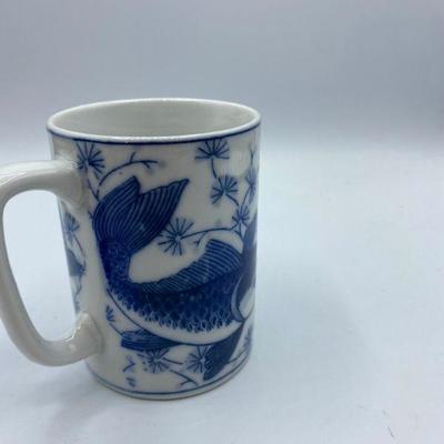 Blue & White Koi Fish Mug