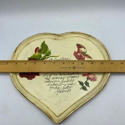 Vintage Heart Shaped Tray with Mother Poem