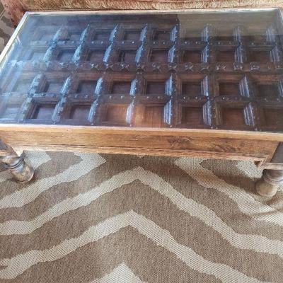 Antique Indonesian Door Coffee Table