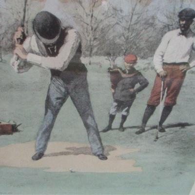 Lot 145 - Framed A.B. Frost Golf 'Stymied' Print 18 1/4