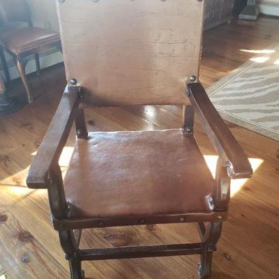 Matching King and Queen Leather Chairs