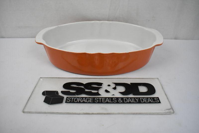 large vintage cerutil stoneware casserole dish