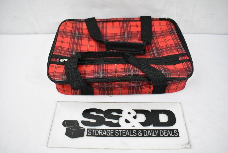Red Plaid Insulated Casserole Dish Carrier