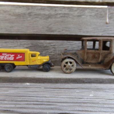 LOT 222  CAST COCA COLA BOX TRUCK AND MODEL A