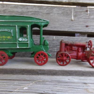 LOT 223  CAST TRACTOR AND MERCHANDISE TRUCK